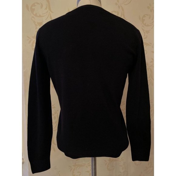Paris Jaeger 100% Wool Black Sweater Ladies Medium - Picture 4 of 4